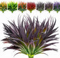 8 Pcs Outdoor Fake Plants UV Resistant Artificial Tall Grass Plants Faux Tropical Flowers Bushes Décor Fall Winter Summer Planters Patio Front Door Porch Plastic Greenery & Shrubs Decoration