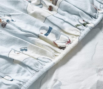 Eddie Bauer - Twin Sheets, Cotton Flannel Bedding Set, Brushed For Extra Softness, Cozy Home Decor (Skating Penguin, Twin)