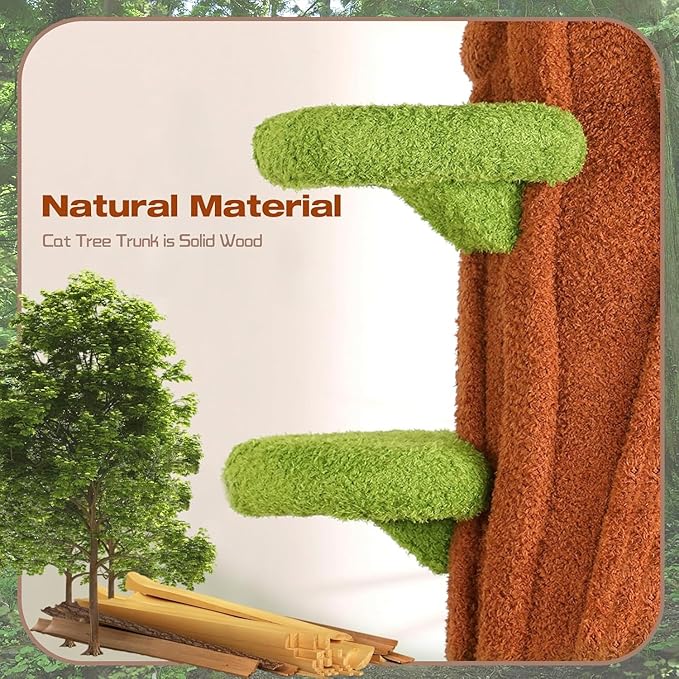 Extra Large Cat Tree Tower,90.55" Tall Forest Theme Cat Condo for Indoor Cats,Multi-Level Luxury Huge Cat Condo with Scratching Mats,Removable Mats,Heavy Duty House with Toys for Multi-Cat Household-Mewly Pet