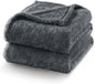 Exclusivo Mezcla Plush Fuzzy Fleece Bed Blanket King Size, Super Soft, Fluffy and Warm Blankets, Suitable for All Seasons (Dark Grey, 90x104 Inches)