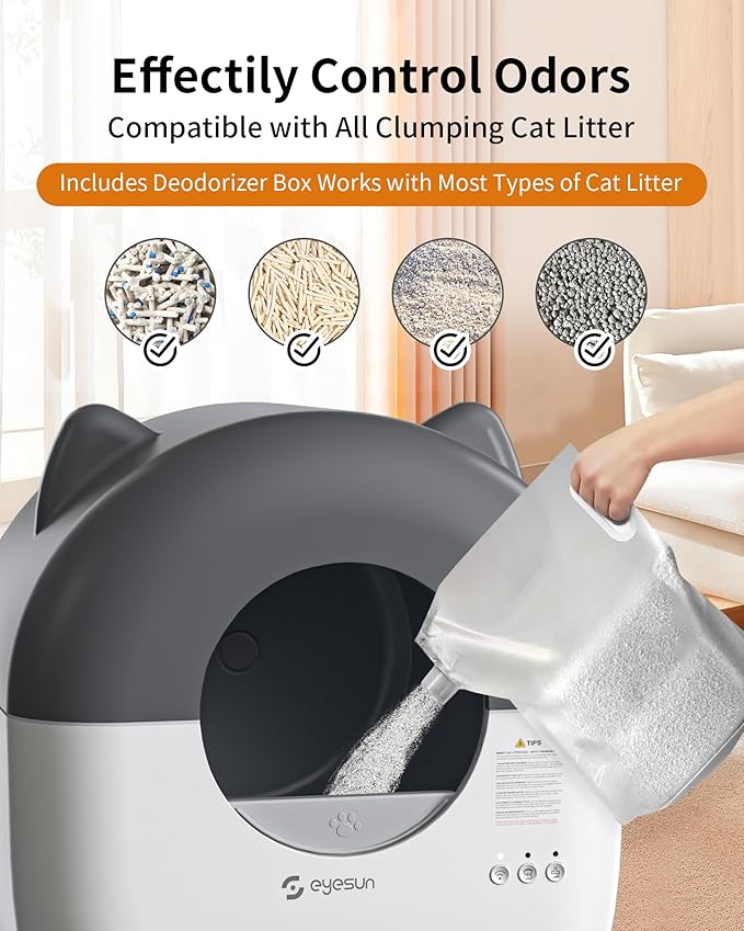 Self Cleaning Litter Box,76L Automatic Cat Litter Box Self Cleaning with APP Control,Low Noise,Safety Protection,Roll Garbage Bags,Deodorizer and Cleaning Brush for Multiple Cats-Mewly Pet