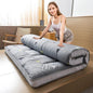 MAXYOYO Grey Triangle Futon Mattress, Japanese Floor Mattress Quilted Bed Mattress Topper, Extra Thick Folding Sleeping Pad Breathable Floor Lounger Guest Bed for Camping, King