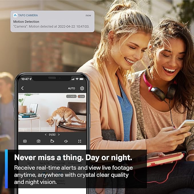 Tapo TP-Link 2K Pan/Tilt Security Camera for Baby Monitor, Dog Camera w/Motion Detection and Tracking, 2-Way Audio, Night Vision, Cloud &SD Card Storage, Works w/Alexa & Google Home C210-Mewly Pet