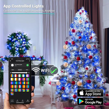 Brizled Smart Color Changing Christmas Lights, 66ft 200LED WiFi String Lights App Control, Dimmable Christmas Lights, RGB Xmas Tree Lights Work with Alexa & Google Home for Outdoor Indoor Party Decor