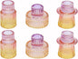 Vixdonos Taper Glass Candlestick Holders Tealight Candle Holders for Table Centerpieces, Wedding Decor and Dinner Party (6 Pcs, Purple-Pink-Yellow)