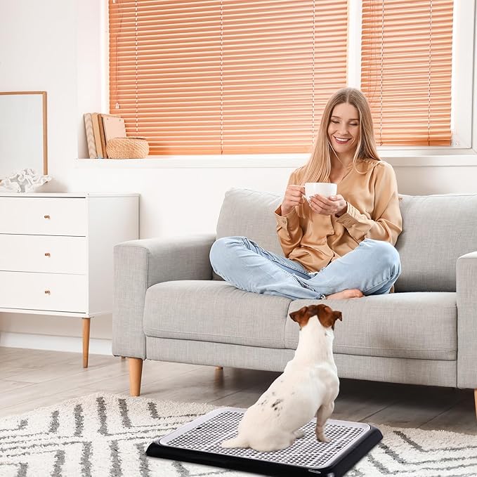 Mifoci 1 Pcs Dog Pee Pad Holder Potty Tray Portable Dog Litter Box Toilet Training for Indoor Outdoor Small Medium Large Pet Puppy-Mewly Pet