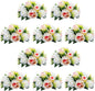NUPTIO Pcs of 10 Fake Flower Ball Arrangement Bouquet,15 Heads Plastic Roses with Base, Suitable for Our Store's Wedding Centerpiece Flower Balls for Centerpieces Home Décor (Pink Champagne & White)