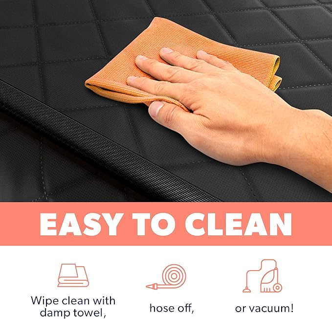 Active Pets Dog Car Seat Cover, Waterproof Front Seat Protector for SUV Truck Sedan, Pet Safety Travel Comfort System with Universal Fit, Black-Mewly Pet