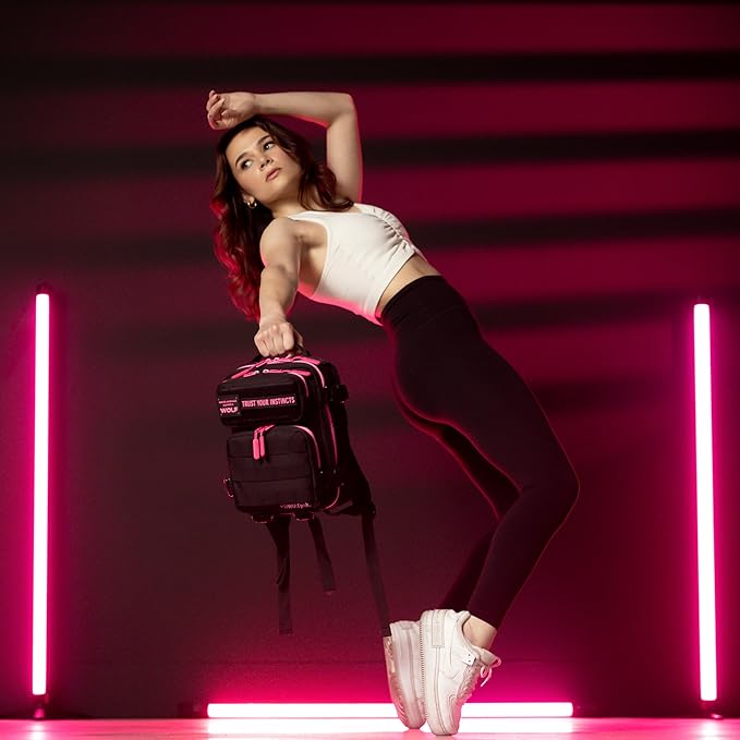 WOLFpak 9L Backpack Mini (Black Neon Pink)-Mewly Pet