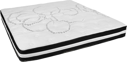 Flash Furniture Capri Comfortable Sleep 10 Inch CertiPUR-US Certified Hybrid Pocket Spring Mattress, King Mattress in a Box, White