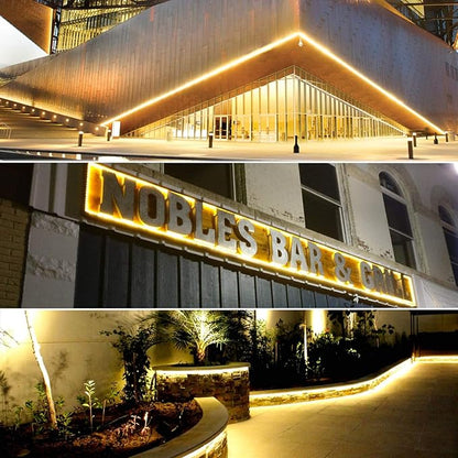 LED Rope Lights Outdoor Waterproof, 131.2ft Rope Lighting Warm White Light Strip, 110V LED Strip Lights Indoor, Connectable String Tape Light for Backyards, Patio, Decorative Lighting