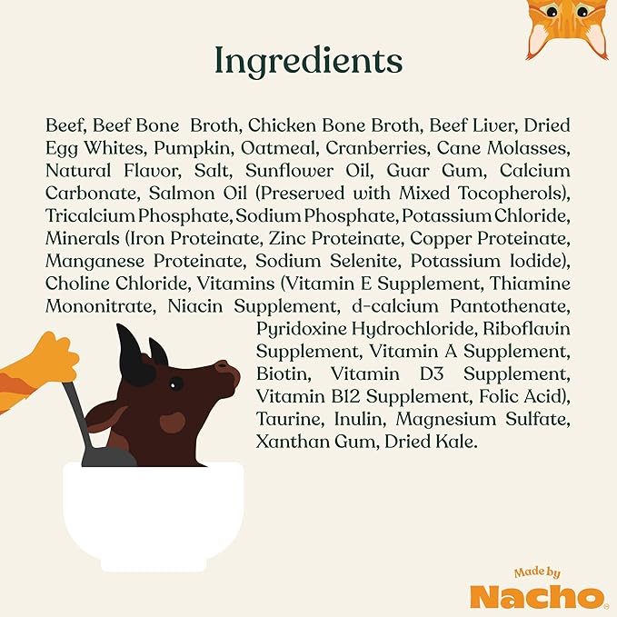 Made by Nacho Wet Cat Food, Grass-Fed, Grain-Finished Minced Beef in Bone Broth for Hydration with Prebiotics for Digestive Health, High Protein, 2.5oz Cups (10 Pack)-Mewly Pet