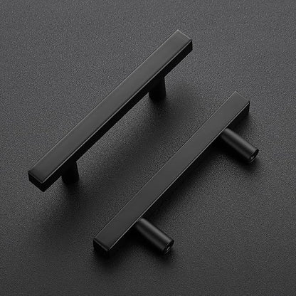 Ravinte 50 Pack Black Cabinet Handles 3 Inch Square Cabinet Pulls Matte Black Square Hardware for Kitchen Cabinets - 5 Inch Total Length