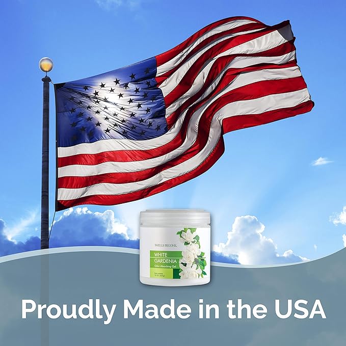 SMELLS BEGONE Air Freshener Odor Absorber Gel - 15 oz, Pack of 2 - Absorbs and Eliminates Odor in Pet Areas, Bathrooms, Cars, & Boats - Made with Essential Oils - White Gardenia Scent-Mewly Pet