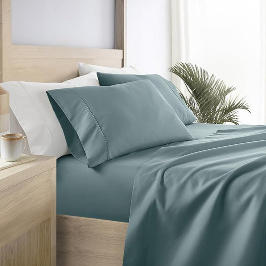 Linen Market Bed Sheets for Twin Size Bed (Ocean) - Sleep Better Than Ever with These Soft and Cooling Twin Sheets - Deep Pocket Fits 16" Thick Beds - 4 Piece Twin Sheet Set