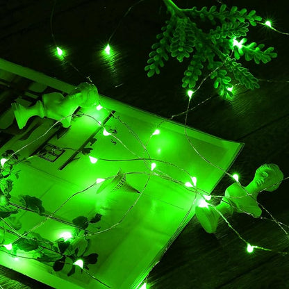 Mikasol Fairy Lights Battery Operated, 4 Pack Mini 3*AAA Battery Powered Copper Wire Led Starry String Lights Firefly Lights for Bedroom, Christmas, Parties, Decoration (5m/16ft Green)