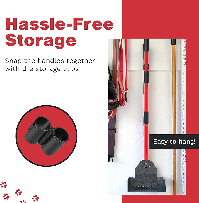 Pooper Scooper for Large Dogs, Small Dogs and Horses, Metal Poop Scooper Set with Long Handle Rake, Spade and Tray for Yard, Grass, Dirt or Gravel, Heavy Duty Aluminum Poop Picker Upper-Mewly Pet