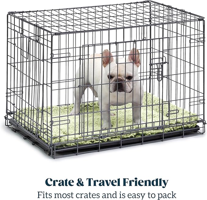 Stoutwool Indestructible Dog Bed - Fluffy Chew Proof Dog Crate Pad - Tough Kennel Pad for Aggressive Chewers - Washable, Ideal for Jumbo Breeds & Fits 54-Inch Crate - 53"x35", Gleam-Mewly Pet