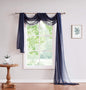 LinenZone Navy Window Scarf Valance in 360 Inch Size. Use Window Scarves as Canopy Bed or Backdrop Curtains, Curtain Scarf, or Sheer Fabric for Draping. (Amazing 55 x 360, Navy)