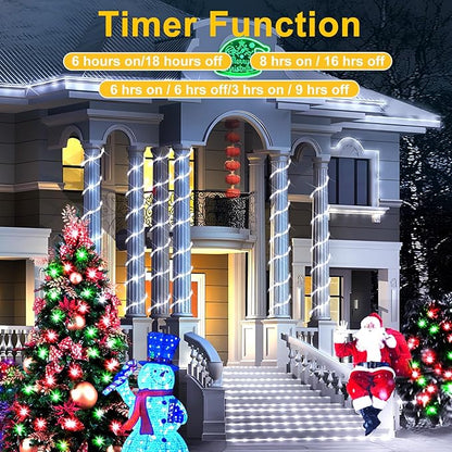 KNONEW 328FT 1000LED Rope Lights for Outside,Outdoor String Lights Waterproof 8 Modes Clear Tube Light for Indoor,Bedroom,Wedding,Garden,Patio,Christmas,Tree,Rv,Holiday Decoration(Cold White)