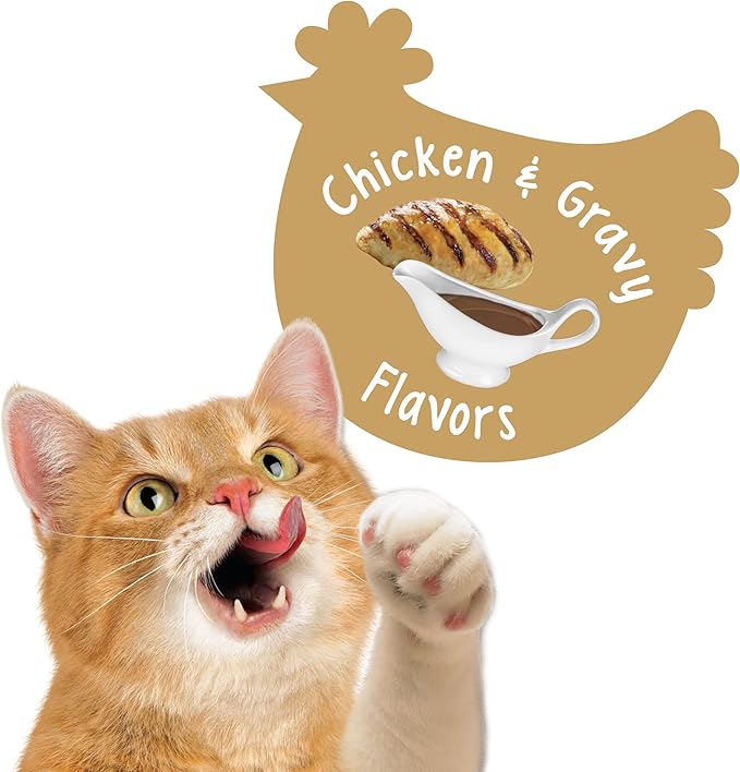 Purina Friskies Party Mix Cat Treats, Gravy-Licious Crunch with Chicken & Gravy Flavors, Crunchy Treats for Cats, 2.1 Ounce Resealable Pouch (Pack of 3)-Mewly Pet