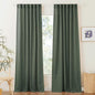 RYB HOME Olive Green Linen Sheer Curtains 84 inches, 2 Panels Rod Pocket Living Room Gauze Curtains Semi Sheer Light Filtering Drapes for Farmhouse Bedroom Office, W 52 x L 84