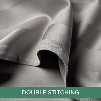 Twin Sheets by Pure Bamboo, Genuine 100% Organic Viscose Derived from Bamboo Bed Sheet Set, Luxuriously Soft & Cooling, Double Stitching, Lifetime Quality Promise (Twin, Jacquard Silver)