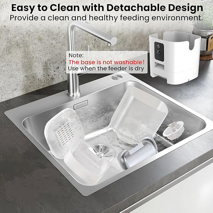 Automatic Cat Feeder with Dual Camera, 5G WiFi Pet Food Dispenser with 2-Way Audio, 2K HD Video with Night Vision, Easy APP Operation, AI Pet Motion Capturing, for Cat Dog Small Pet-Mewly Pet