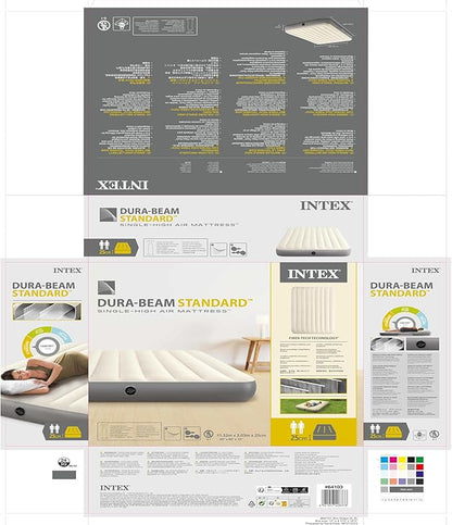 Intex Unisex's Queen Dura-Beam Series Single High Airbed, Taupe/Grey, One Size
