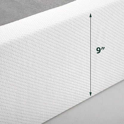 ZINUS 9 Inch Box Spring with Cover, No Assembly Mattress Foundation, Sturdy Metal Structure, Split Queen, White