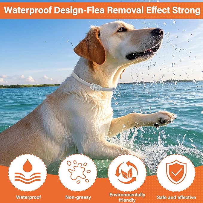 4 Pack Flea and Tick Collar for Dogs - 25" Adjustable Collar Fits Dogs, Long-Lasting 24-Month Protection for Small, Medium, and Large Dog – Waterproof Flea Tick Prevention-Mewly Pet