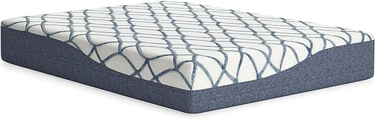 Signature Design by Ashley 12 Inch Chime Elite 2.0 Plush Green Tea Memory Foam Mattress for Cool Sleep and Pressure Relief, Queen, Fiberglass Free, Mattress In A Box