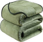 HOZY Soft Blanket Travel Size Fleece Warm Fuzzy Throw Blankets for The Bed Sofa Lightweight 350GSM Green 50"*61"