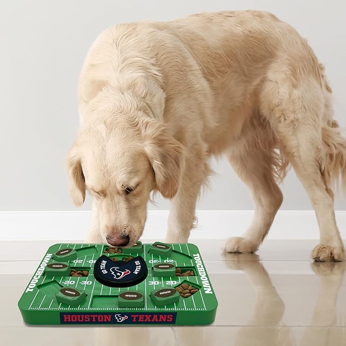 Pets First NFL Houston Texans Large Puzzle Toy - Interactive Dog Treat Puzzle, New Size, Slow Feeding Toy-Mewly Pet