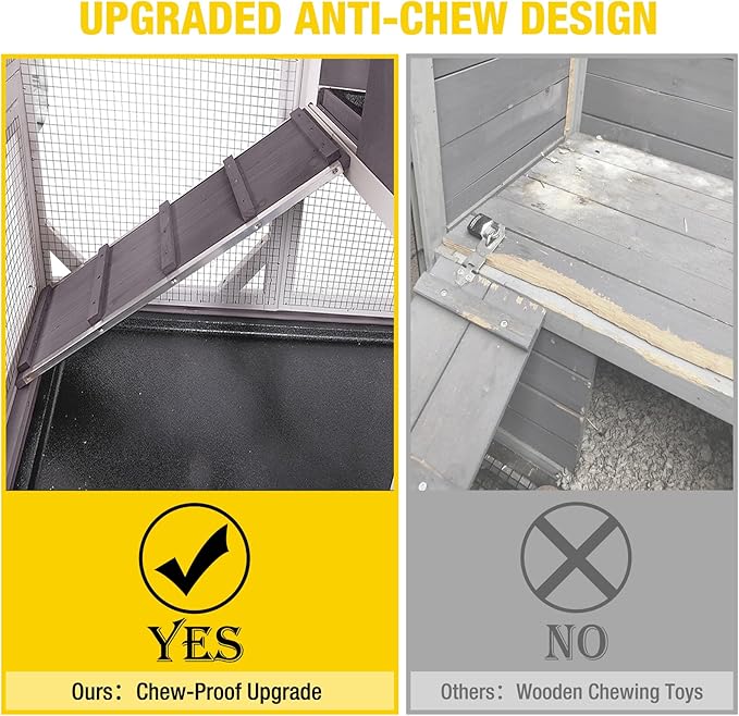 AIVITUVIN 2-Story Rabbit Hutch Indoor for 2-4 Rabbits & Guinea Pigs Wooden Small Animal Cage Guinea with Chew-Proof Design & Slide-Out Trays Bunny Cage with Lockable Wheels-Mewly Pet