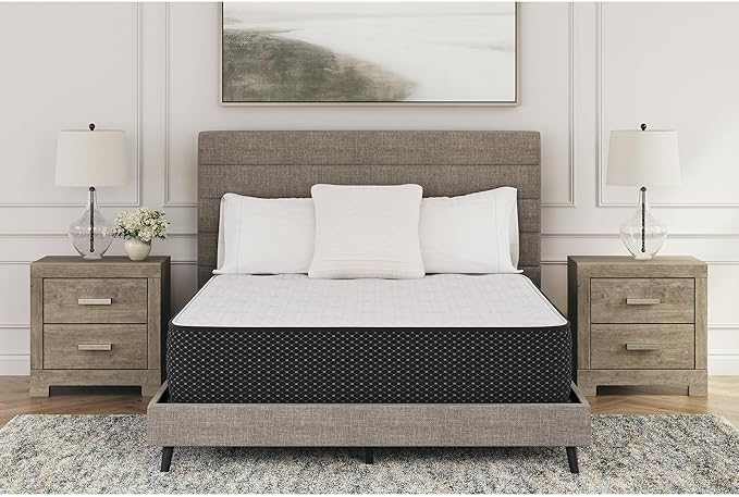 Signature Design by Ashley Limited Edition Plush 12 Inch Hybrid Mattress with Gel Memory Foam and Edge Support for Cool Sleep and Pressure Relief, King, Fiberglass Free, Mattress In A Box