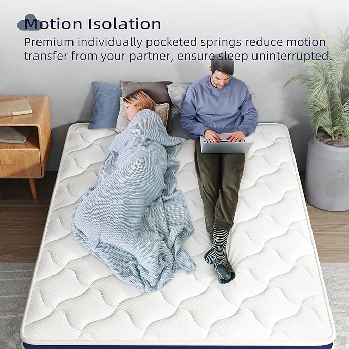 Crystli Queen Mattress 14 Inch - Hybrid Mattress Bed in a Box, Medium Firm Support, Pressure & Pain Relief for All Sleepers, CertiPUR-US Certified, Reinforced Edge Support, Motion Isolation