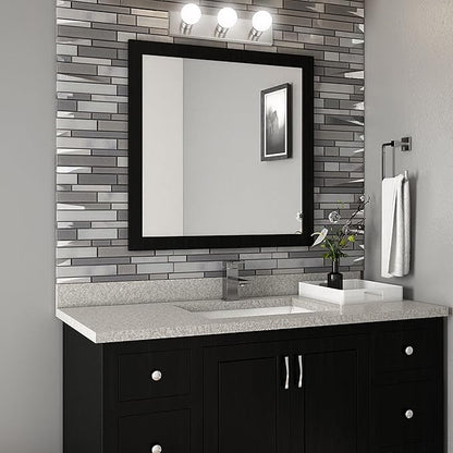 Design House 519280 Contemporary 3-Light Indoor Vanity Light Dimmable for Bathroom Bedroom Vanity Makeup, Satin Nickel
