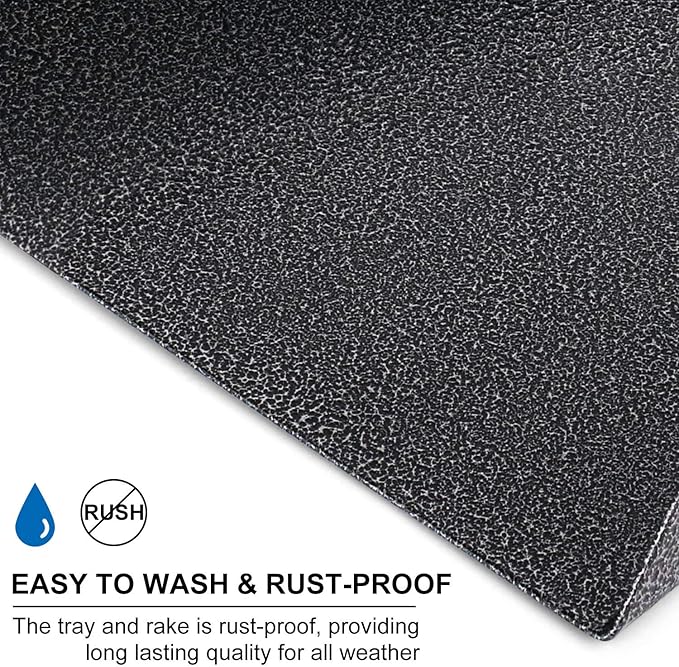 TNELTUEB Extra Large Dog Pooper Scooper, Metal Pet Poop Tray & Rake Set, Adjustable Long Handle for Large Dogs - Great for Grass/Street/Gravel-Mewly Pet