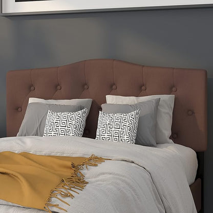 Flash Furniture Cambridge Button Tufted and Diamond Stitched Upholstered Full Size Headboard in Camel Fabric