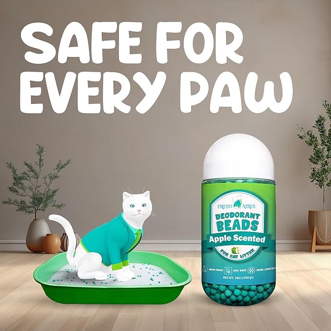 Deodorant Beads - Area Deodorizer for Cat Litter Boxes, Low-Dust, Non-Toxic, Superior Odor Control, Pet-Safe, Cleaner Air-Mewly Pet
