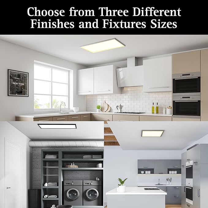 Ultralux 1x4 ft LED Light Panel - Edge Lit, Surface Mount Ceiling for Home & Office TRIAC Dimmable, Flicker-Free Slim with Adjustable Color Temperature (Matte White), 1x4 (2 Pack)