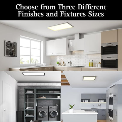 Ultralux 1x4 ft LED Light Panel - Edge Lit, Surface Mount Ceiling for Home & Office TRIAC Dimmable, Flicker-Free Slim with Adjustable Color Temperature (Matte White), 1x4 (2 Pack)