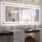 Keonjinn LED Bathroom Mirror 84" x 32" with Frontlit and Back Light, Large Tempered Glass Stepless 3 Colors Temperature & Dimmable Wall Mirror, UL Listed LED Driver, Double LED Strips, Anti-Fog Mirror