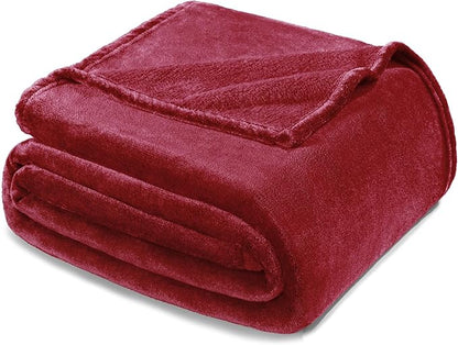 Exclusivo Mezcla Fleece Blanket Twin Size for Bed, Super Soft and Warm, All Season Use, Cozy, Plush, Lightweight, 60x80 Inches Deep Red
