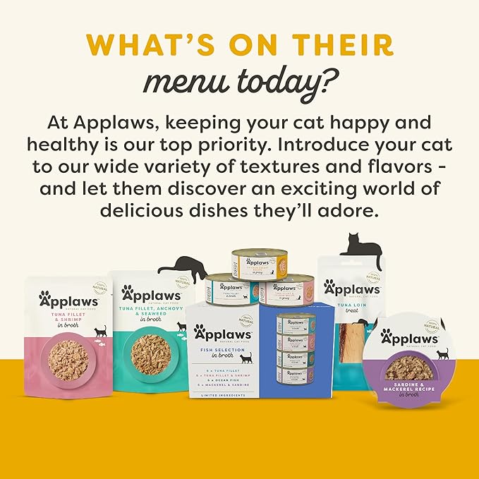 Applaws Natural Cat Treats, Grain-Free, High-Protein Whole Chicken & Rosemary Loins, Single-Ingredient Healthy Snack for Cats (12 x 1.06 oz Loins)-Mewly Pet