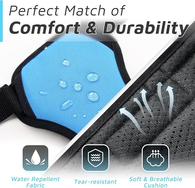 Eagloo Dog Harness Medium Sized Dog, No Pull Service Vest with Reflective Strips and Control Handle, Adjustable and Comfortable for Easy Walking, No Choke Pet Harness with 2 Metal Rings, Sky Blue, M-Mewly Pet