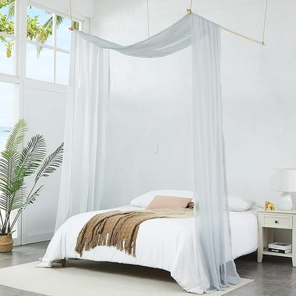 Warm Home Designs Extra Long Grey Silver Sheer Window Scarf. Valance Scarves are 54 X 216 Inches. Great As Wedding Arch Draping Fabric, Bed Canopy Or for Decorative Project. AM Silver 216"