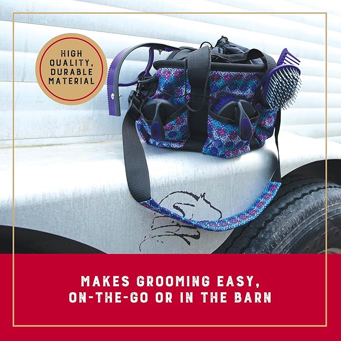 Weaver Leather Grooming Kit, Purple Geo , 7-piece assortment-Mewly Pet