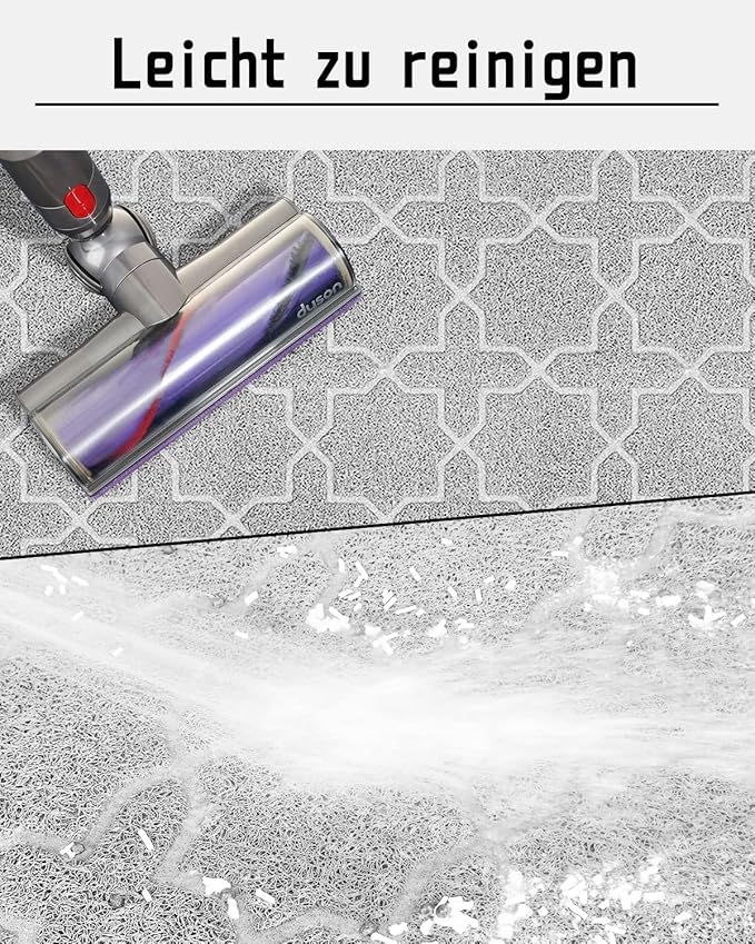 Yimobra Cat Litter Mat, 35.4"x23.6" Litter Box Mat with Litter Lock Mesh, Soft Cat Litter Mat Litter Trapping Mat, Easy to Clean, Non-Slip, Water Resistant, Litter Free Floors, Grey-Mewly Pet